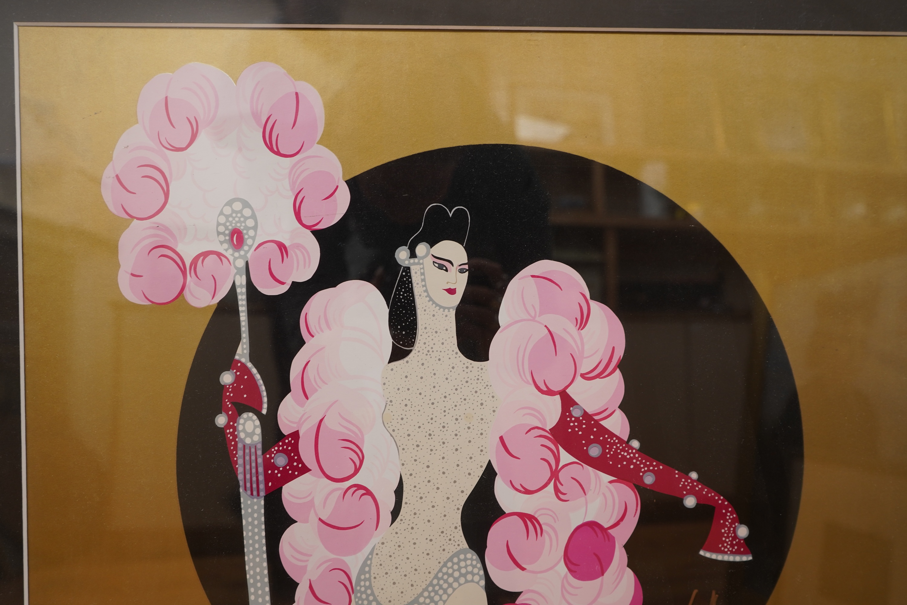 After Erté (Romain de Tirtoff, 1802-1990), ‘Romance’ and ‘La Traviata’, two offset lithographs, 58 x 47cm
